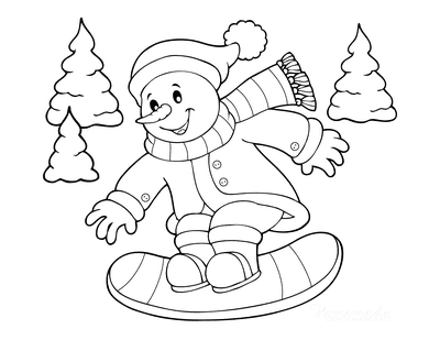 Kolorowanka bałwan bawi się zimą